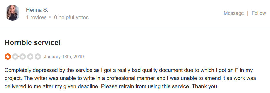 Writemyessay4me.org Customer reviews